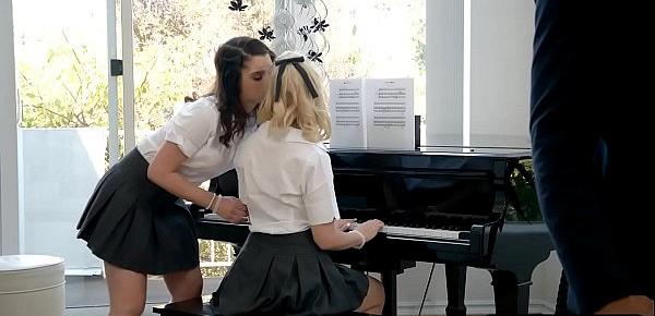  Teen piano students fuck a black teacher during the lesson
